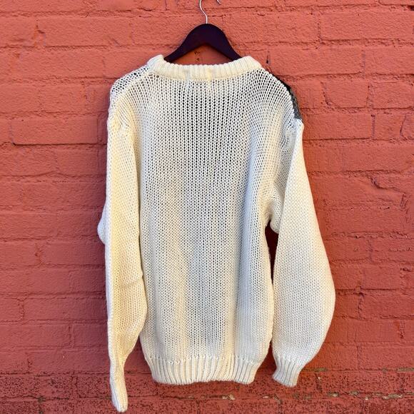 Vintage 90s Geometric Knitted Sweater Size Large - Picture 2 of 4